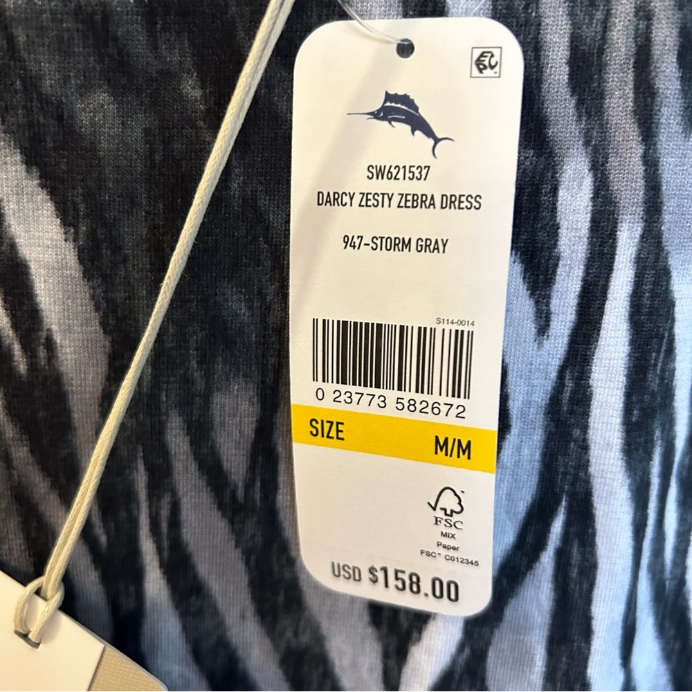 Tommy Bahama - Darcy Zesty Zebra Dress Size: Medium 3/4 Sleeve Dress (NWT) - Picture 11 of 16